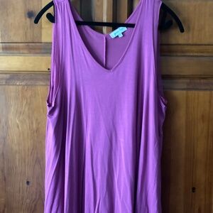 Grace & Lace Fushia Tiered Mesh Tank Size Large